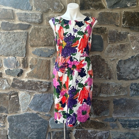 J. Crew Floral Sheath Knee Length Summer Office Career Event Dress Size10